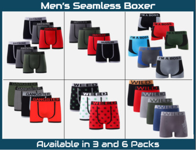 3 oder 6 Paar nahtlose Boxershorts für Herren Hosen Slips Herren StretErwachsene Unterwäsche