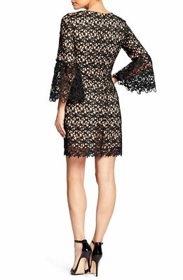 Women's Dress The Population Paige Crochet Shift Dress, Size Medium - Black Women's Dress The Population Paige Crochet Shift Dress, Size Medium - Black