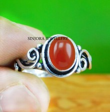 Anello regalo fatto a mano in argento sterling 925 con pietra preziosa cornio...