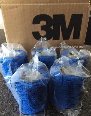 3M Coban 3'' x 5 yds - 5 ROLLS - Self Adherent Wrap - BLUE, TAN, or WHITE colors