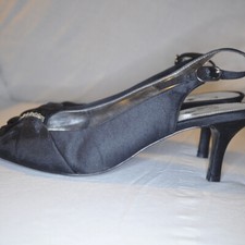 Nina Black satin slingback pumps 7