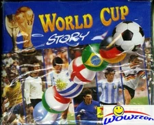 Vintage 1990 Panini World Cup HUGE 50 Pack Sticker Box! Look for PELE,MARADONA+