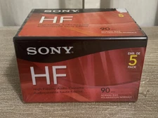 Sony HF Normal Bias 5 Pack 90 Minutes Audio Cassette Tape Brand New