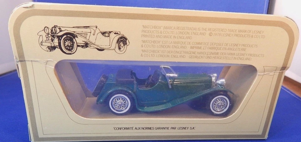 MATCHBOX LESNEY 1978 MODELOS DIECAST DE ANTAÑO Y-1 1936 JAGUAR SS100 NUEVO EN CAJA Foto 3 de 4