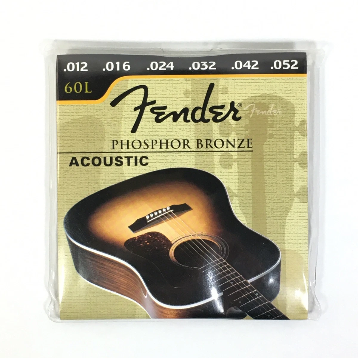Fender 60L Acoustic Guitar Strings Phosphor Bronze 012 016 024 032 042 052 NOS