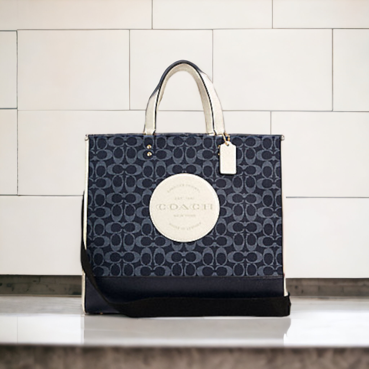 NWT Coach Dempsey Tote Bag 40 In Signature Blue Denim