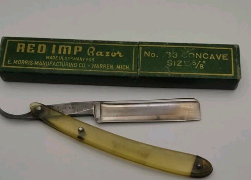 Vintage Mid-Century Straight Razor "Dubl Duck Satinedge", Pearlduck, Germany
