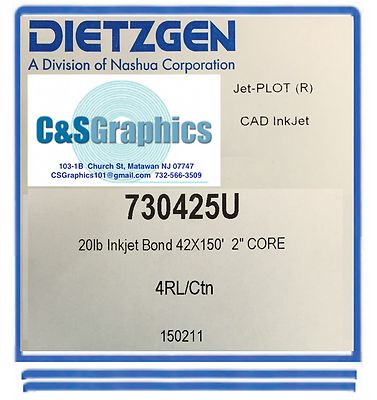 4 ROLLS 42'' x 150' 20lb Inkjet Bond Plotter Paper HP DesignJet 