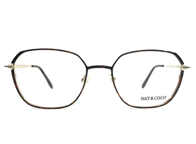 Nat & Coco Brille Rahmen NC1431 TORTOISE Brown Hexagon Draht Felge 51-18-140