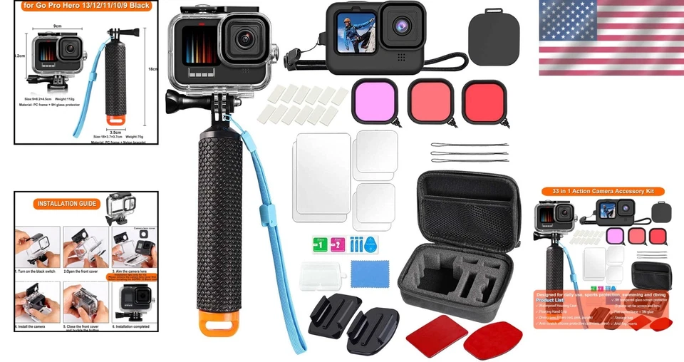 Funda Carcasa Impermeable Ultimate 60M GoPro para Hero 9-13 con Empuñadura Flotante Foto 2 de 4
