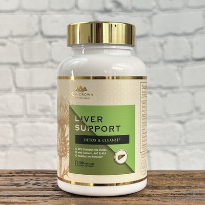 Crown Liver Support Detox & Cleanse 500mg Capsules 120ct NAC Milk Thistle