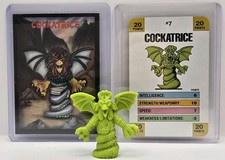 90's Monster in my Pocket Cockatrice Series 1 Olive Green 7 With Cards