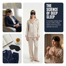 Pure Silver Eye Mask   Antibacterial, Light-Blocking, Fast Sleep