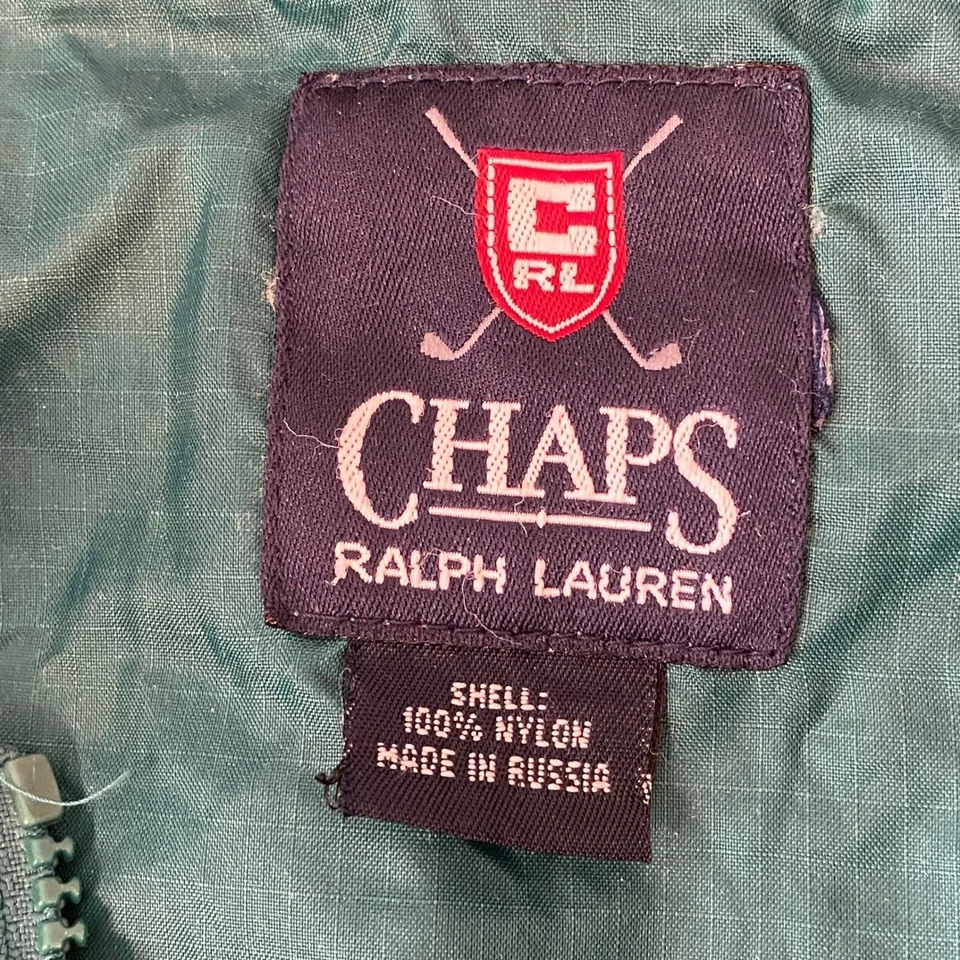 Chaqueta cortavientos vintage Chaps Ralph Lauren para hombre de nailon con capucha y cremallera completa XXL Foto 3 de 4