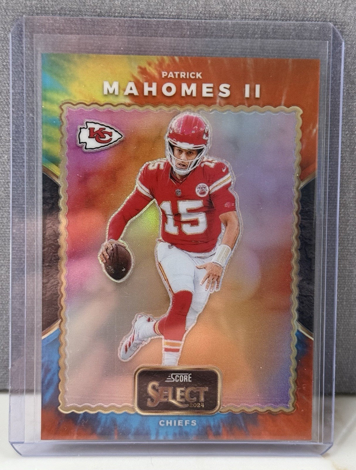 2024 Panini Select Patrick Mahomes II Score Throwback Tie-Dye Prizm 8/25 Chiefs