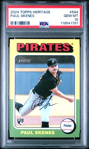 PAUL SKENES 2024 Topps Heritage High Number #594 RC ROOKIE PSA 10 - QTY