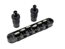 Black Tune-O-Matic Bridge w/ Roller Saddles for Epiphone Les Paul, SG, ES, Dot