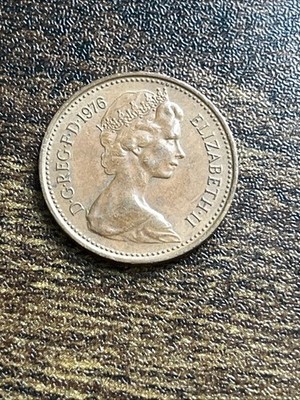 1976 Great Britain UK One 1 New Penny XF Extremely Fine Actual Coin TC5945*