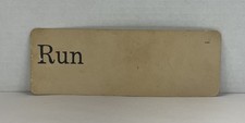 Vintage Educational Flash Card RUN 10 Inches By 3.5 Inches