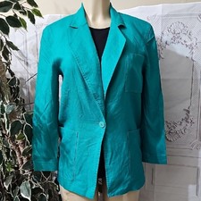 Christian Dior One Button Rayon Green Blazer With Patch Pockets 8h