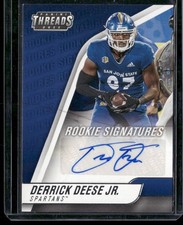 2022 Panini Chronicles Draft Picks #TH-DER Derrick Deese Jr. Threads Rookie Sign