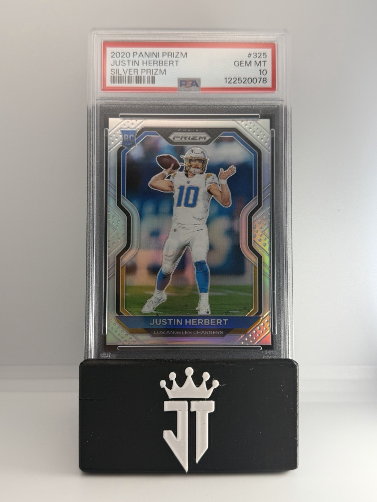 2020 PANINI PRIZM - JUSTIN HERBERT SILVER  PRIZM PSA 10 RC  #325