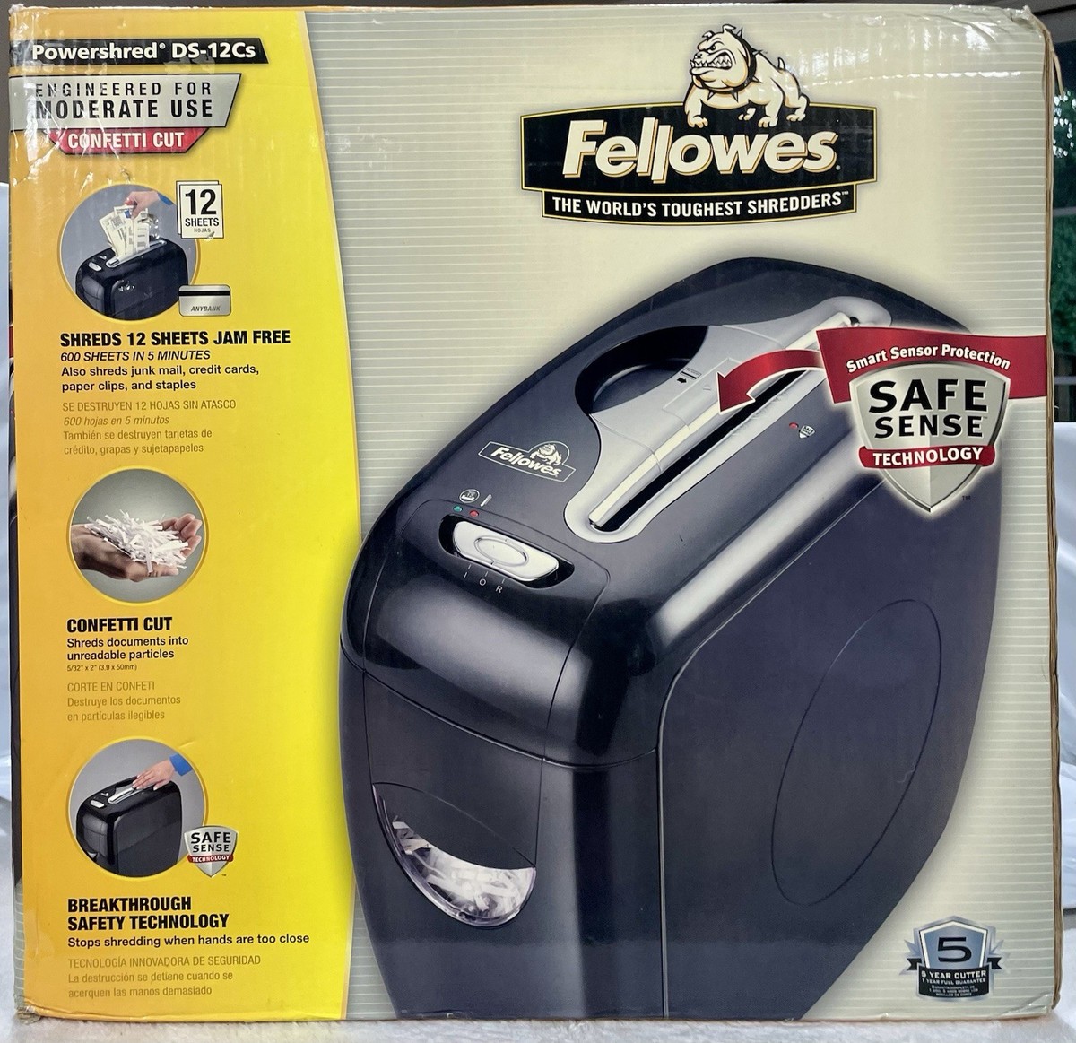 Fellowes Paper Shredder Powershred DS-12Cs Confetti Cut 12 Sheets