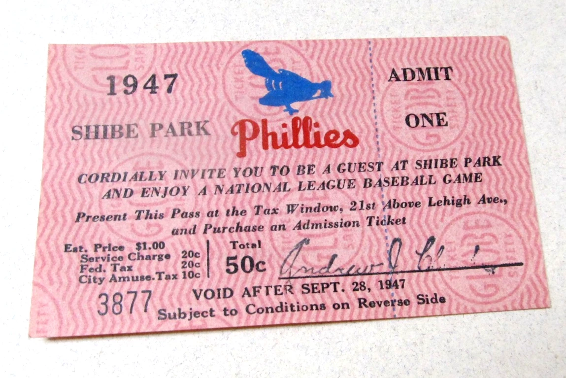 1947 Year Vintage Sports Ticket Stubs for sale | eBay