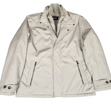 MICHEAL MICHAEL KORS Mens Tan Zip Up Button Up Lined Jacket Coat