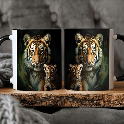 Tiger & Cub Art Ceramic Mug