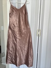 Vince Camuto M Midi Slip Dress Light Copper Color Sleeveless Satin Minimalist