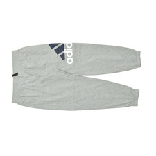 Adidas Men's Large Gray Fleece Joggers Big Logo Elastic Waist Sweatpants