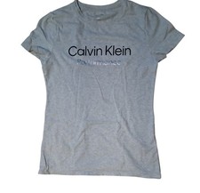 Calvin Klein Performance logo t-shirt in pearl grey Heather Size S