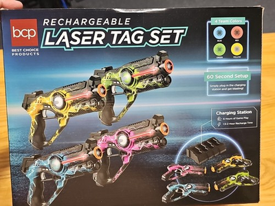 #ad BCP Rechargeable Laser Tag Set Model SKY8540 New 4 Lasers Charging Station New $49.99