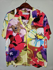 NWT NEW 118 Jams World Women's XL Shirt Retro Flower Splash Hawaiian Rayon