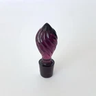 Vintage Fenton Glass Dark Purple Perfume Bottle Stopper Twisted Swirl NEW