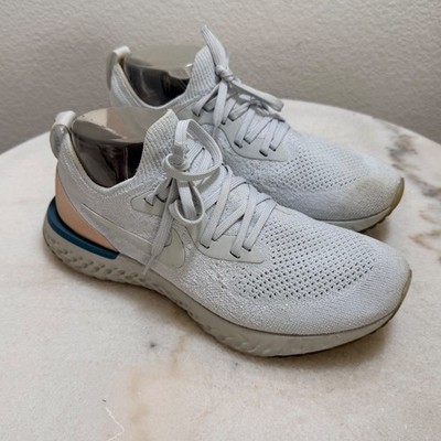 Nike Epic React Flyknit Platinum Size 9 Beige Running Shoes AQ0070-014