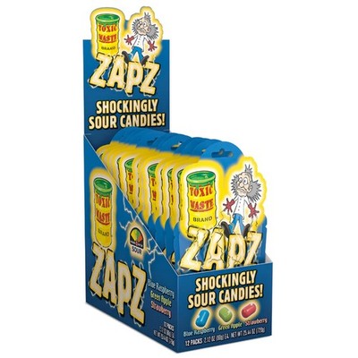 Toxic Waste Zapz Shockingly Sour Candys 12 x 60g Vorratspack saure Kaubonbons