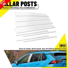 8PCS Chrome Pillar Post Trims Set For 2019 2020 2021 2022 2023-2025 Toyota RAV4