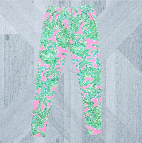 Lilly Pulitzer Sammy Leggings Girls 12 Palm Floral Sleep Pants - Picture 4 of 6