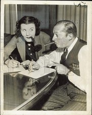Press Photo Sheila Barrett and Ben Bernie go over NBC radio broadcast script