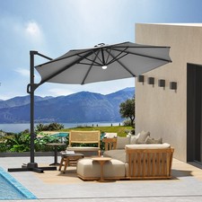 10FT Offset Patio Round Cantilever Umbrella w/Base Included,UV Protective Water