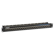 BLACK BOX JPM804A-R2 Cat5E Feed-Through Patch Panel 1U Shielded 24-Port Gsa Taa