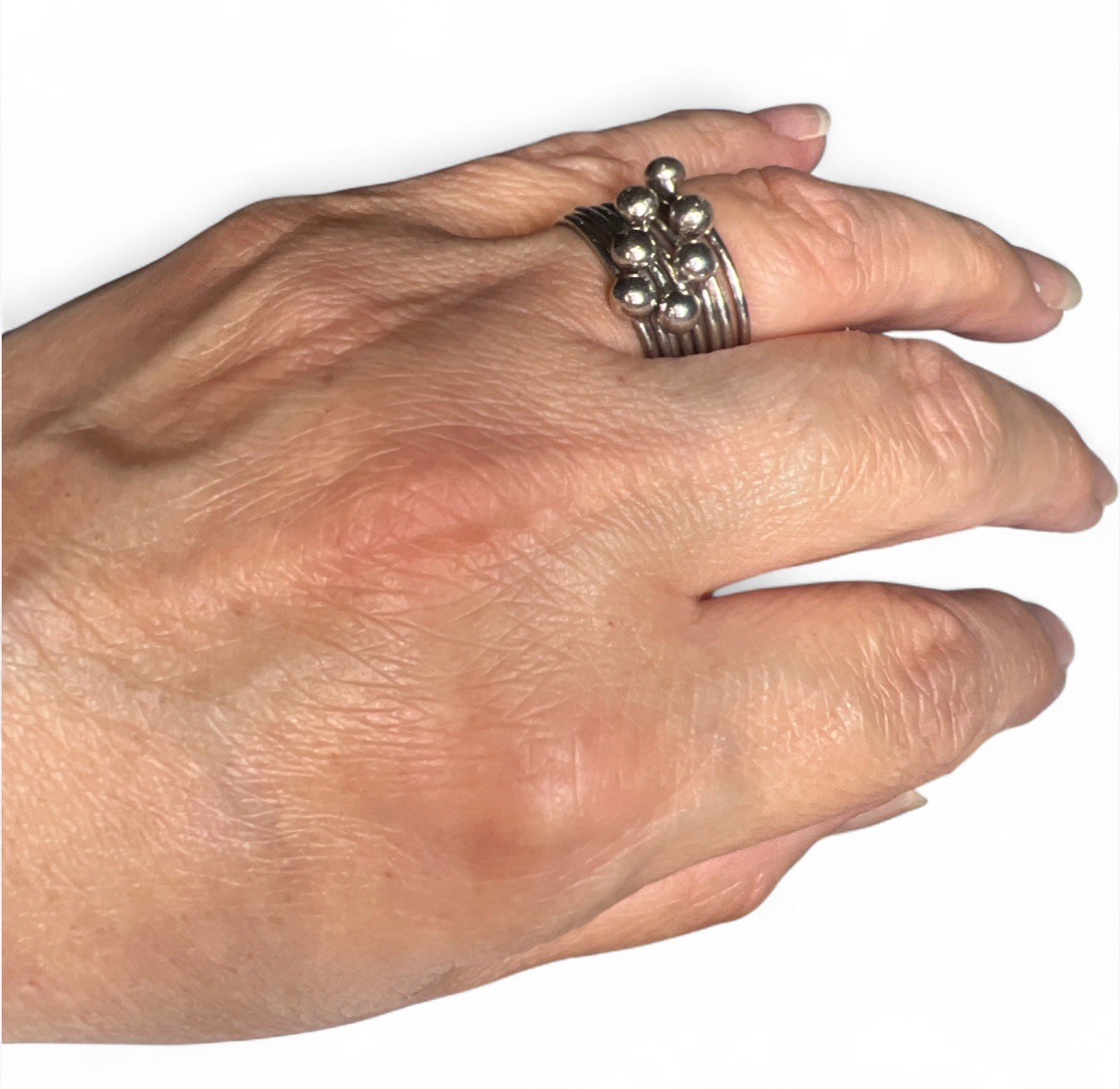 Sterling Silver 925  Multi Stack Band Ring Size 8 - image 3