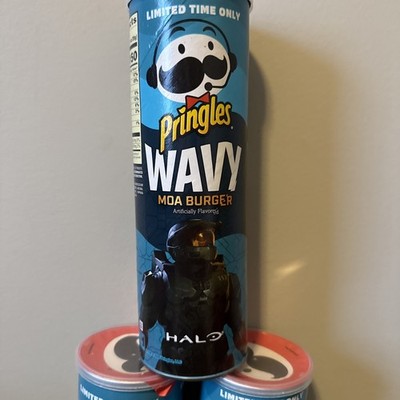 NEW LIMITED EDITION HALO PRINGLES WAVY MOA BURGER FLAVOR POTATO CHIPS 