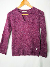 Fisherman Out of Ireland Wool Sweater M Purple Donegal Knit Made Ireland