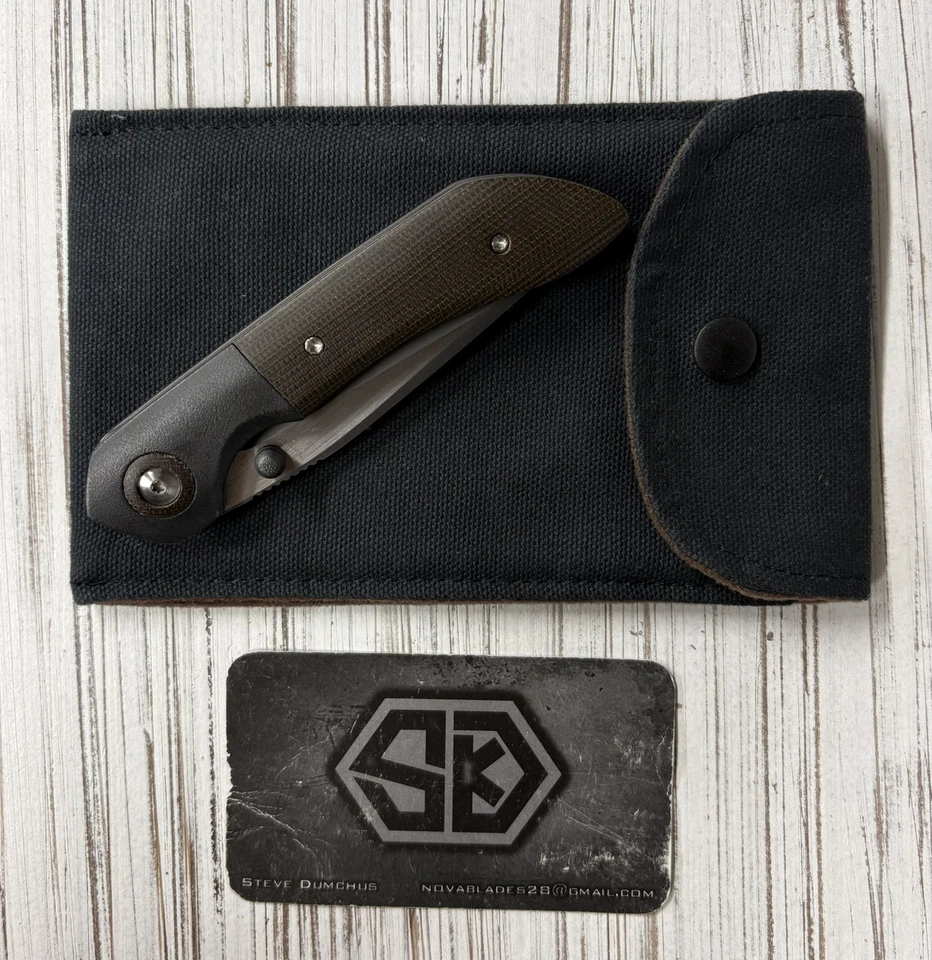 SDKnives (Steve Dumchus) carboneto marrom Micarta ácido lavado CPM154 - Imagem 3 de 4