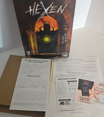 Hexen Beyond Heretic PC Game CD-ROM Box and Box Inserts *NO GAME* BOX & MANUAL