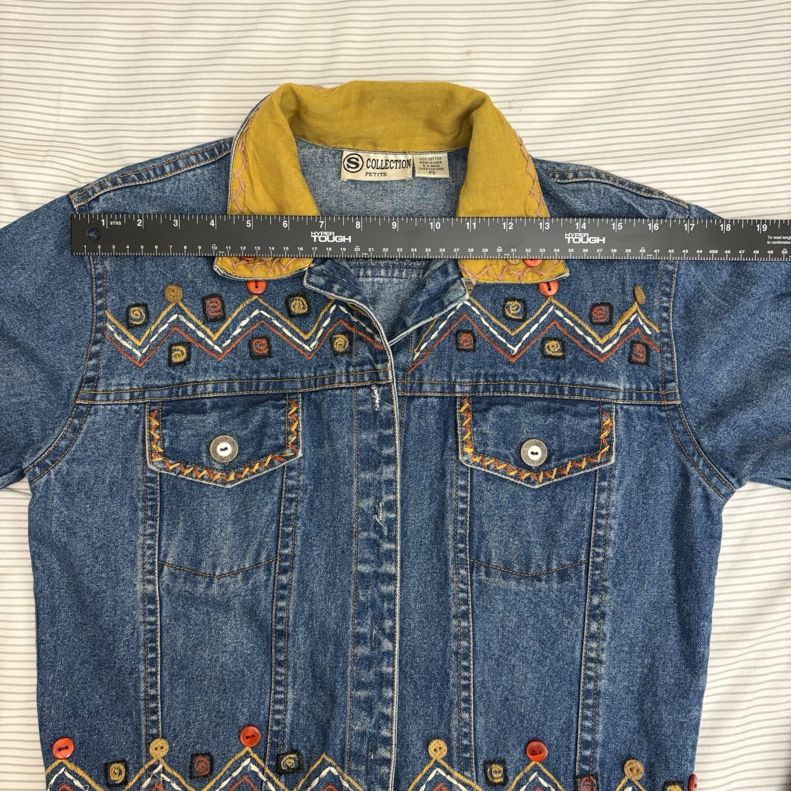 S Collection Denim Jacket With Button Accents Sou… - image 5