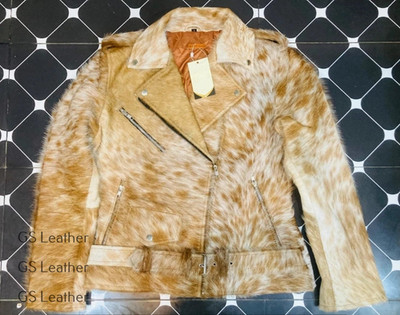 Women Cowhide Hair-On Jacket Natural Cow Print Pony Skin Jacket - Western Style